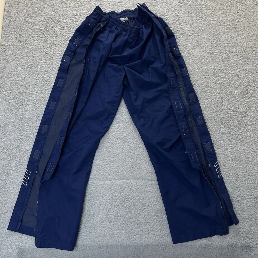 Vintage‎ Adidas Track Pants Mens Medium Blue Tear Away Leg Elastic Waist Y2K
